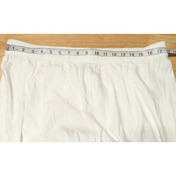 INC International Concepts Pants Womens 14W White Linen Blend Wide Leg Pull On - Picture 2 of 8